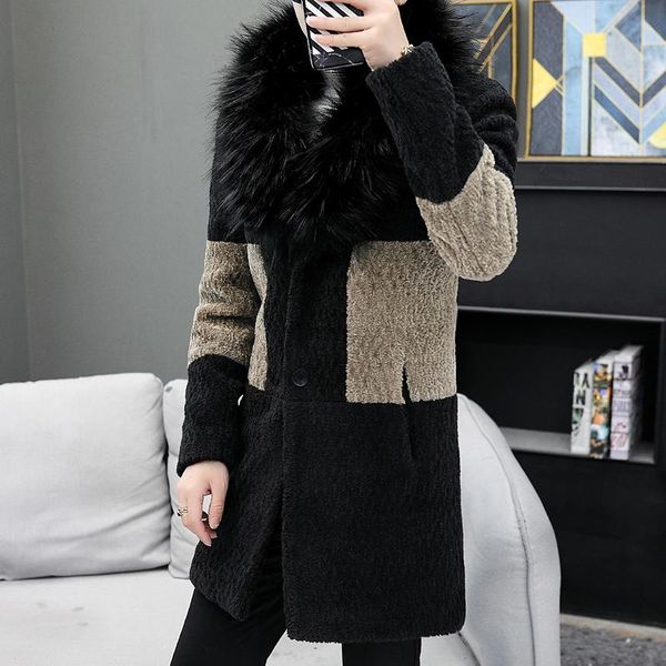 

men's wool & blends fashion mid-length coat with inner pockets single-breasted blend warm jacket 2021 autumn and winter class streetwea, Black