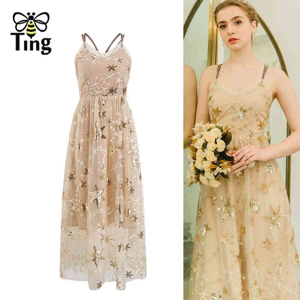 

designer backless cross strap star sequines embroidery maxi long dress vintage elegant night party dresses elbise 210513, Black;gray