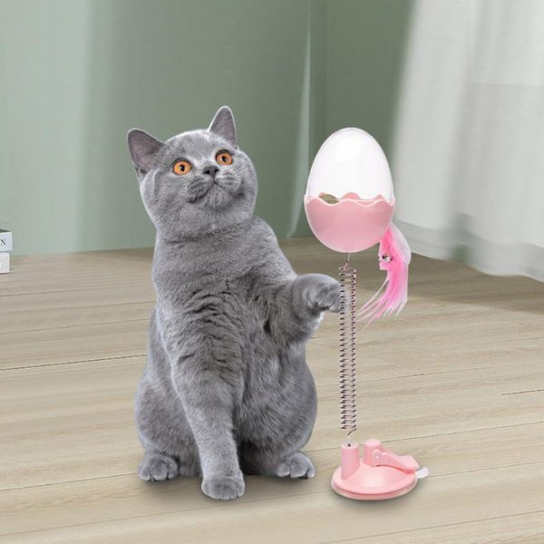 

cat toys automatic leak funny ball suction cup entertainment teaser spring wand interactive tumbler playing