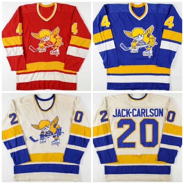 

52vintage 1970-76 20 jack carlson mike walton 4 ray mckay minnesota morning saints hockey jersey customize any player or name, Black