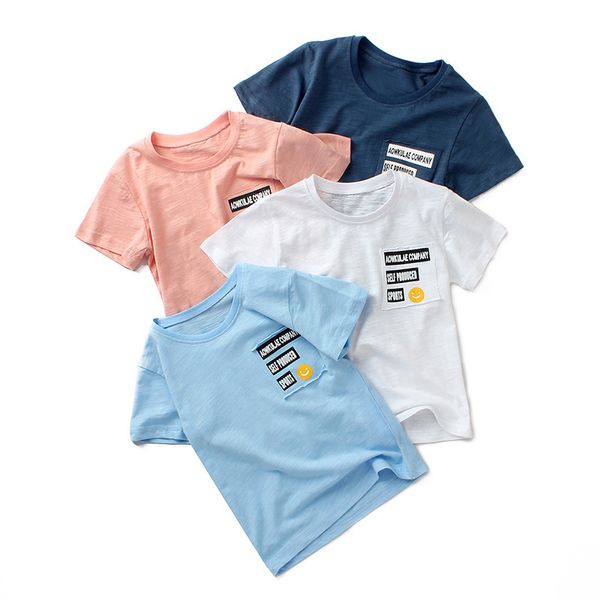 

Summer CottonT-shirt Boy Clothes Casual Clothing Boys Loose Sweatshirts Child Short Sleeve Tees Girl Tops, White