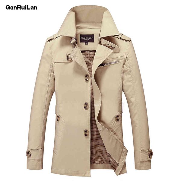 

trench coat mens jacket 5xl autumn long coat mens overcoat slim fit brand clothing windbreaker male business jk18037 210518, Black;brown