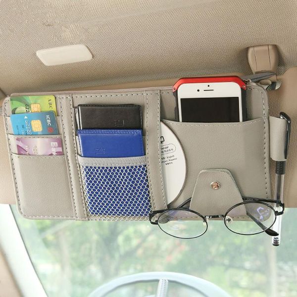 

car organizer sun visor bill pen business card holder cd dvd storage box sunglasses clip stowing tidying accessories