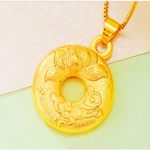 

pendant necklaces flower necklace peace buckle 24k gold plated for women wedding engagement jewelry chrismas gift, Silver