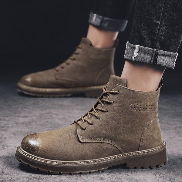 

boots fashion men mens shoes casual botas masculinas high sneakers male warm non-slip outdoor ankle, Black