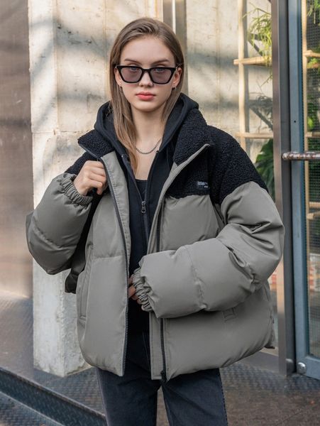 

coldbreak colorblock zip up puffer coat y9n6#, Black