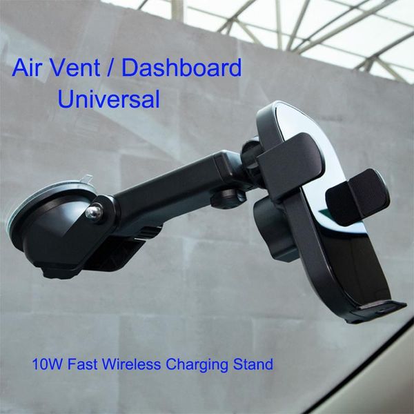 

cell phone mounts & holders car 10w wireless fast charging stand holder for 11 12 pro max xs 8 quick charger bracket huawei
