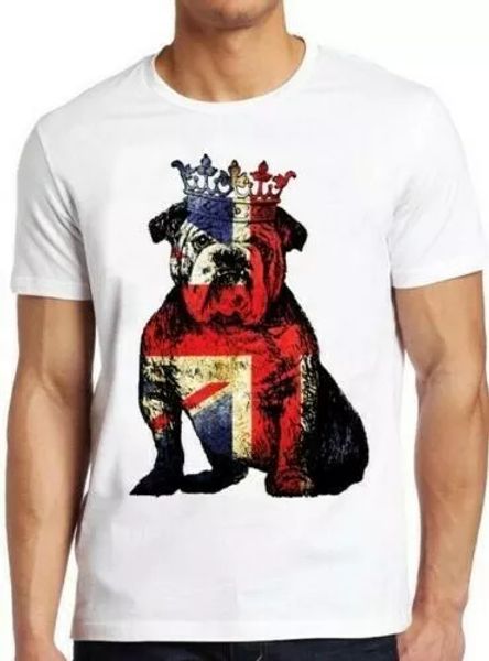 

buldog british dog union jack flag england crown cool gift tee t shirt 4138, White;black