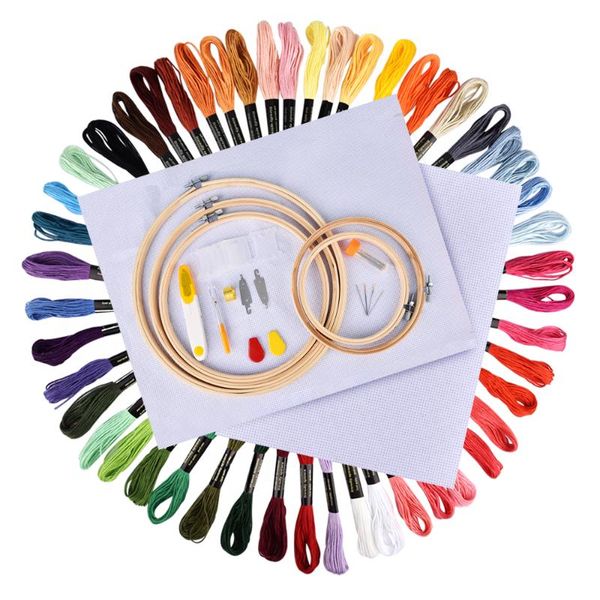 

colors embroidery thread sewing kit frame cross stitch hoop ring stitching accessories diy crafts tools other arts and
