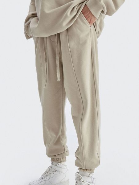 

men drawstring detail seam front joggers c2kx#, Black