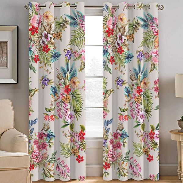 

curtain & drapes flower pattern modern blackout 3d printed tulle curtains for living room bedroom window home decor