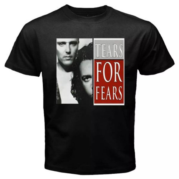 

new tears for fears logo mens black t-shirt size s-3xl, White;black