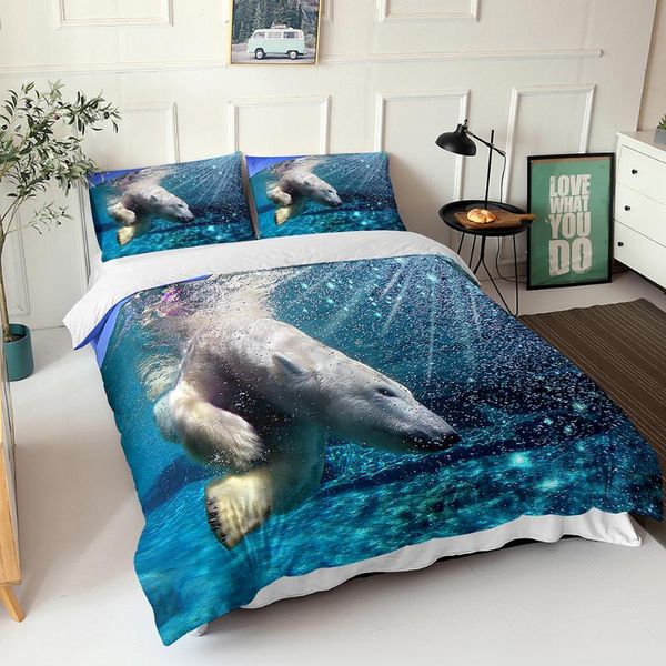 

bedding sets 3d polar bear bedspread boys girls full size home four seasons universal comfortable quilt cover set decoration bedroom