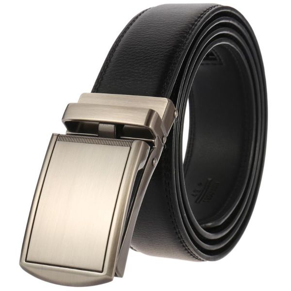 

belts fange men belt leather automatic buckle male fashion jeans chain stretch solid luxury bland black fg377-3, Black;brown