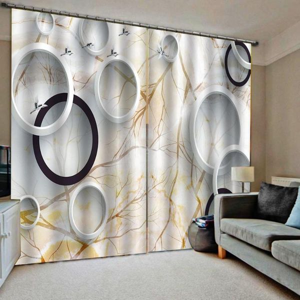 

curtain & drapes blackout bedroom 3d window luxury living room decorate cortina brach circle stereoscopic curtains