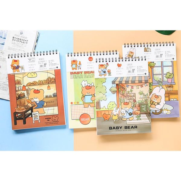 

notepads 1pcs loose-leaf sketchbooks student coloring books drawing board notebooks 8k kawaii sketch paper art accessories supplies, Purple;pink