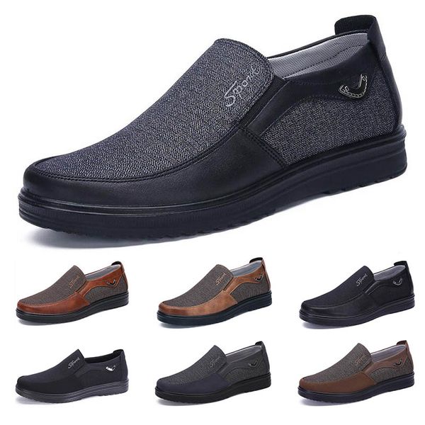 GAI Low Beliebte Business-Stil Herrenschuhe, bequem, atmungsaktiv, Schwarz, Braun, Dunkelkhaki, Kaffee, Marineblau, weiche flache Unterteile, Herren-Wanderschuhe, lässige Turnschuhe, 38–44