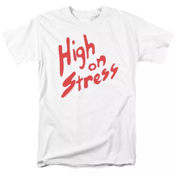 

revenge of the nerds high on stress t-shirt sizes s-3x new, White;black
