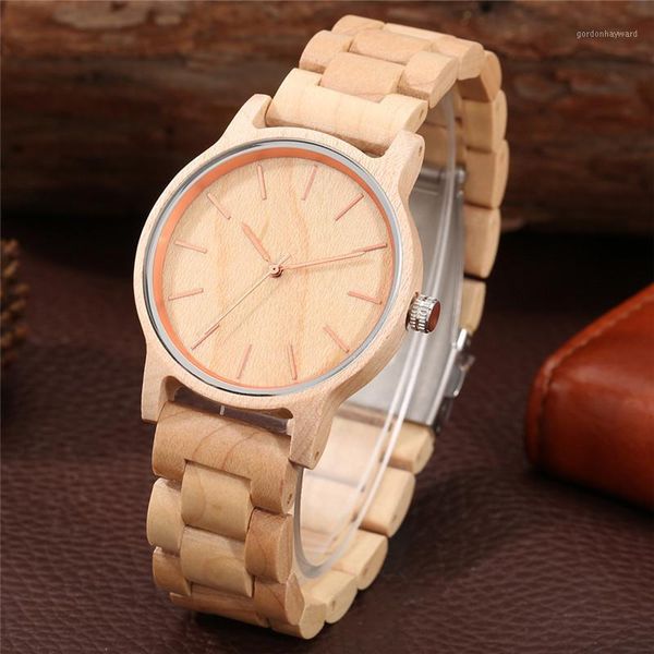 

wristwatches simple style watch men's wooden watches quartz analog wristwatch full bamboo bracelet band adjustable strap reloj gift, Slivery;brown
