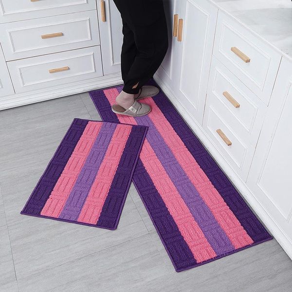 

carpets striped kitchen carpet machine washable set household water and oil absorption non-slip entry door bedside balcony long rugs