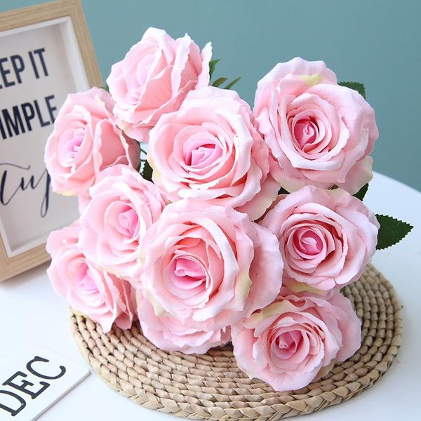 

head bouquet rose flannelette high-end wedding home decor road lead decorative artificial natural flowers party petals & wreaths