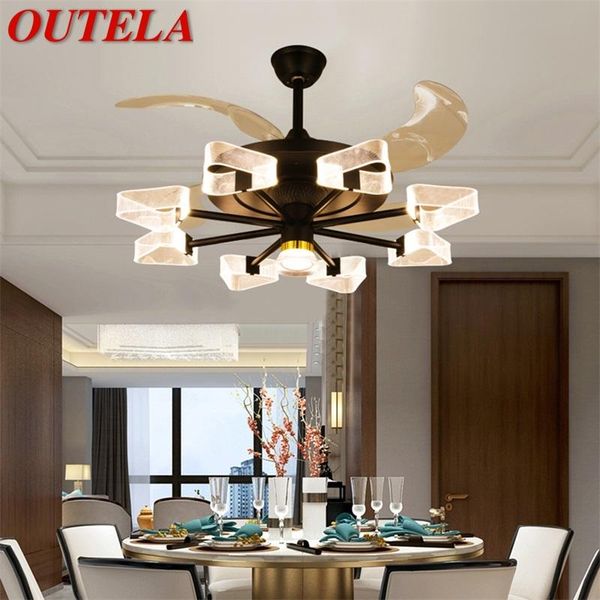 

electric fans outela modern ceiling fan lights with remote control invisible blade led for home dining room bedroom restaurant