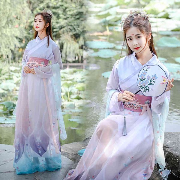 

hanfu feminine tang dynasty traditional chinese clothes for modern women dressed wear daily stylish fairy dresses girl v8zx, Red