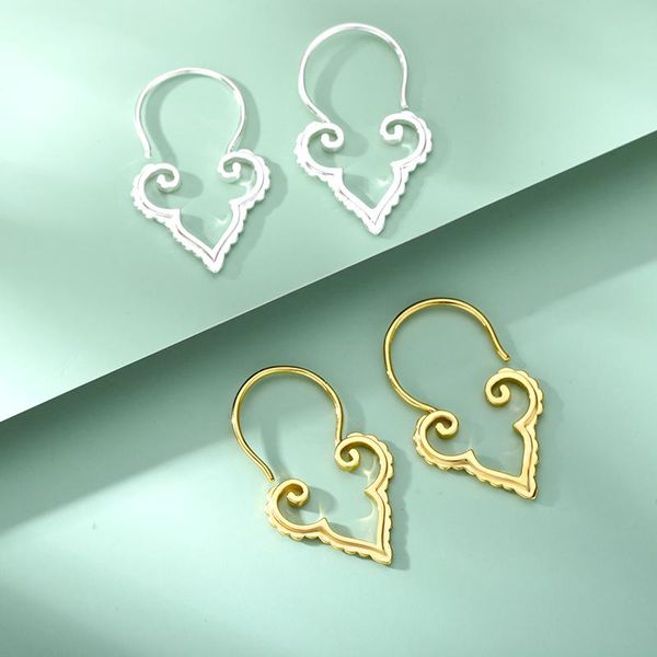 

hoop & huggie love heart hollow earrings for women girls stainless steel gold silver colour fashion stud cute jewelry birthday gift, Golden;silver
