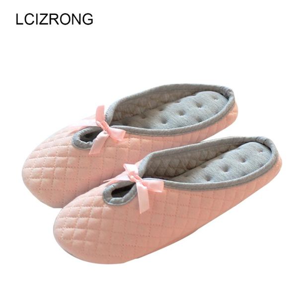 

slippers cute bow tie winter women home for indoor bedroom soft bottom cotton warm shoes house flats christmas gift, Black