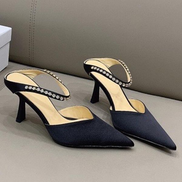 

slippers summer fashion shoes brand designer heel for women, Black