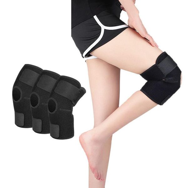 

elbow & knee pads 1pc brace support adjustable open pattella stabilizer protection running basketball menisc tear arthritis wrap kneepads, Black;gray