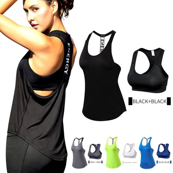 

yoga outfit yuerlian quality 15% spandex fitness sports shirt quickly dry sleeveless running vest workout crop female t-shirt