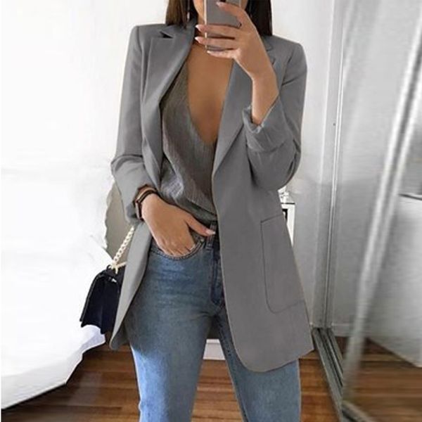 

new arrival fashion solid color office ladies fitness blazers clothing womens solid color jackets long sleeves jacket coats, Black;brown
