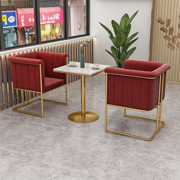 

beauty salon coffee shop l restaurant light luxury wrought iron single sofa seat nordic business negotiation reception table and chair combi