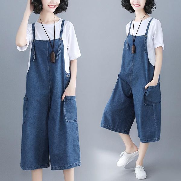 

women's jumpsuits & rompers elegant for women 2021 summer denim overalls spaghetti strap wide leg pants jean jumpsuit ladies dungarees, Black;white