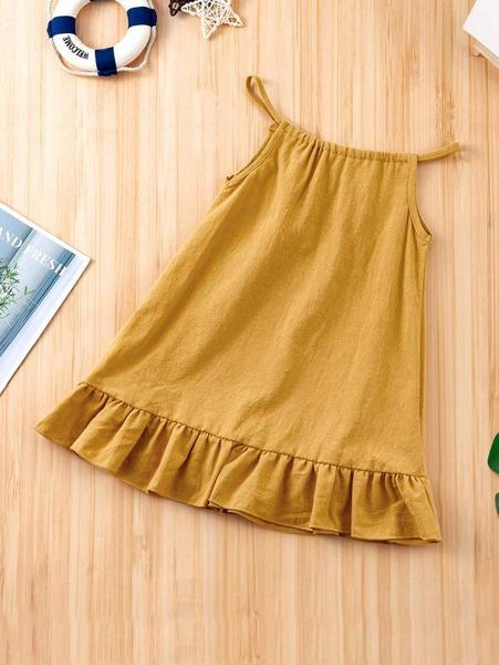 

toddler girls solid cami smock dress she, Red;yellow