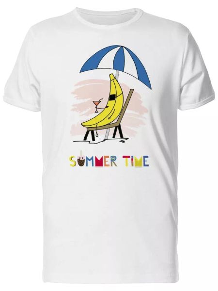 

summer time cool banana men's tee -image by shutterstock, White;black