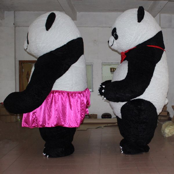 Mascot Costumes2M / 3M Halloween Gonfiabile Cinese Panda Costume Della Mascotte Party Game Dress Pubblicità Personalizza Adulto Per 1.7m A 1.88m