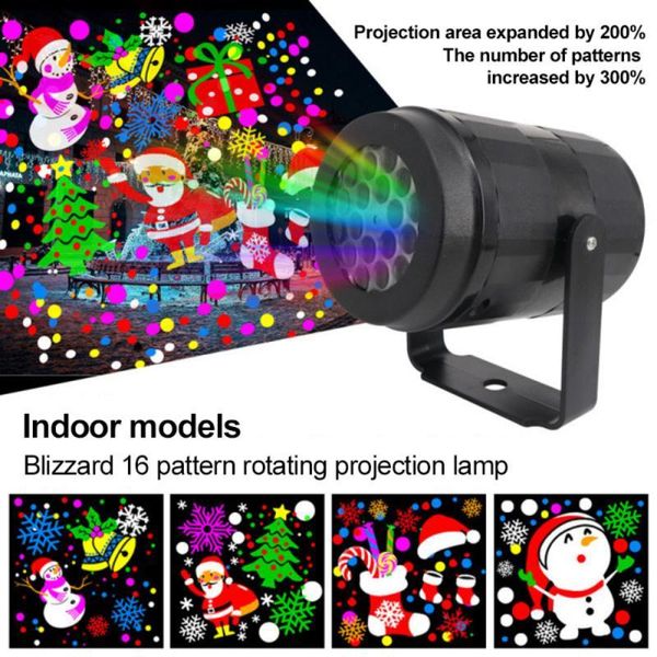

night lights 16 patterns christmas led snowflake projector light projection indoor outdoor disco home garden party decor