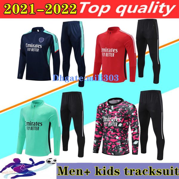 

men + kids 2021 2022 arsen long sleeves tracksuit set 21 22 gunners pepe saka willian henry tierney football training suit sweater kits, Black