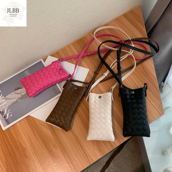 

evening bags women messenger bag genuine leather knitting handbag fashion small flap phone personality shoulder