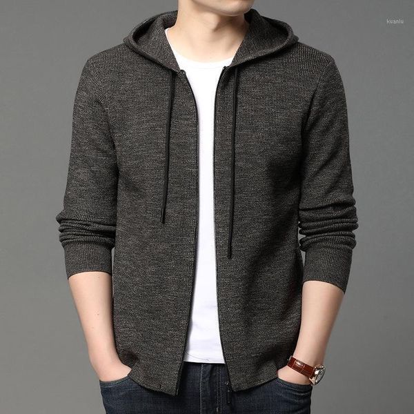 

men's sweaters men's full zip hooded cardigan sweater casual knitted winter jacket men with pockets warm knit kardigan arrival man, White;black