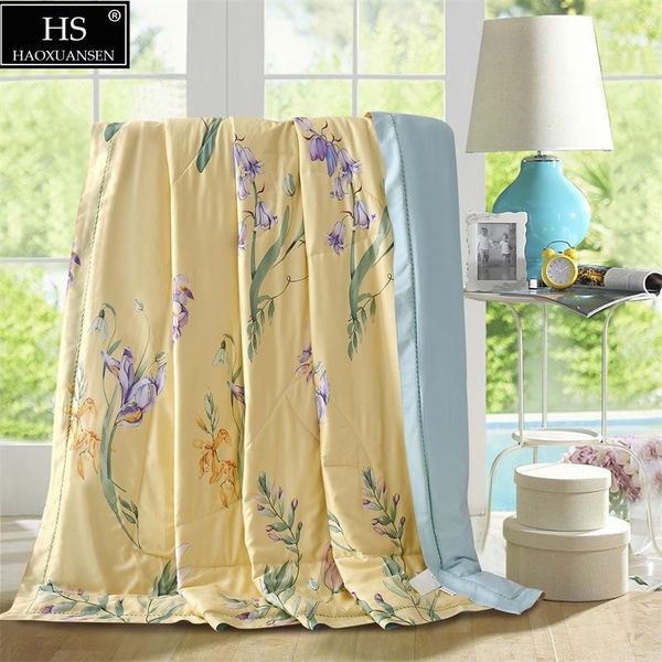 

comforters & sets reactive print floral tencel 500 thread count fabric thin quilt summer comforter double bed cover queen king size so