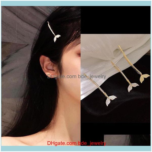 

hair jewelryhair clips & barrettes aessories cz clip cheveux gold whale tail pins crystal fashion wedding jewelry ozdoby do wlosow drop deli, Golden;silver
