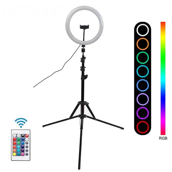 Beleuchtung 10 Zoll 26 cm LED-Ringlicht Telefonhalter Fotografie Füllstativ Dimmbar RGB SelfieRemote für Fotos Video