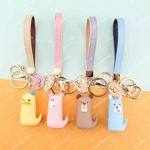 

keyring keychain new cartoon animal key chain fishtail elf series exquisite pendant, Silver