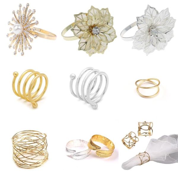 

bownot flower napkin rings leaves ring holders decorative buckle wedding party dinner christmas table decoration