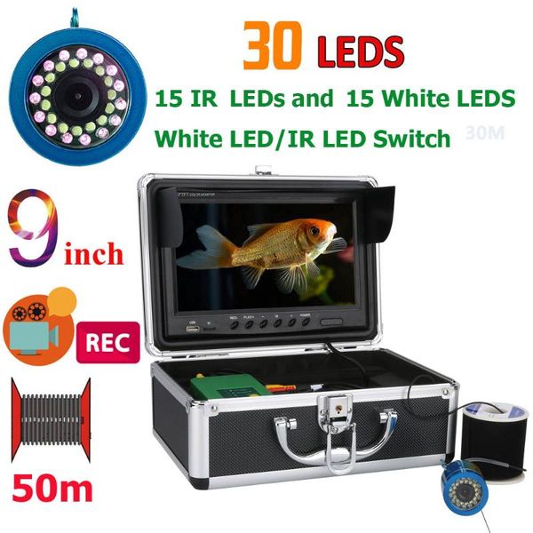 

fish finder pddhkk dvr video camera 9'' color display underwater 30pcs leds infrared night vision fishing 4500ah battery