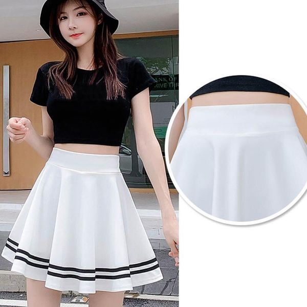 

skirts 2021 sping and summer style brand women skirt elastic faldas ladies midi girl mini short saia feminina, Black