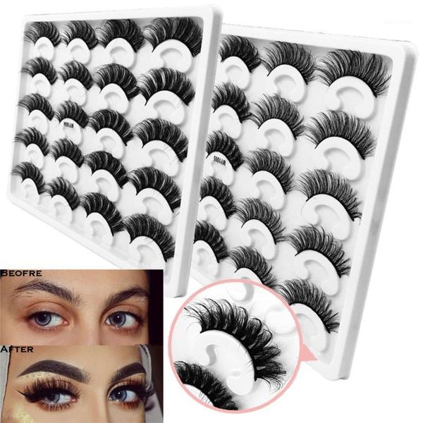 

10pairs 15mm-25mm mink false eyelashes natural wispy fluffy extension full volume lashes handmade cruelty-lashe1